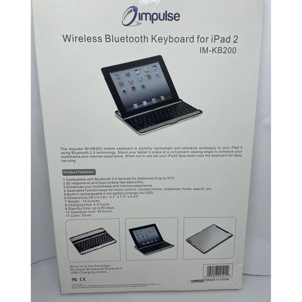 Vintage Impulse Wireless‎ Bluetooth Keyboard For iPad 2 New In Box
